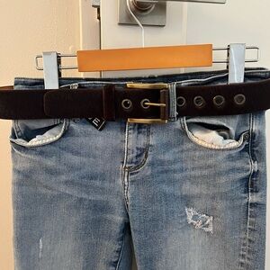 Ladies Brave burgundy leather belt